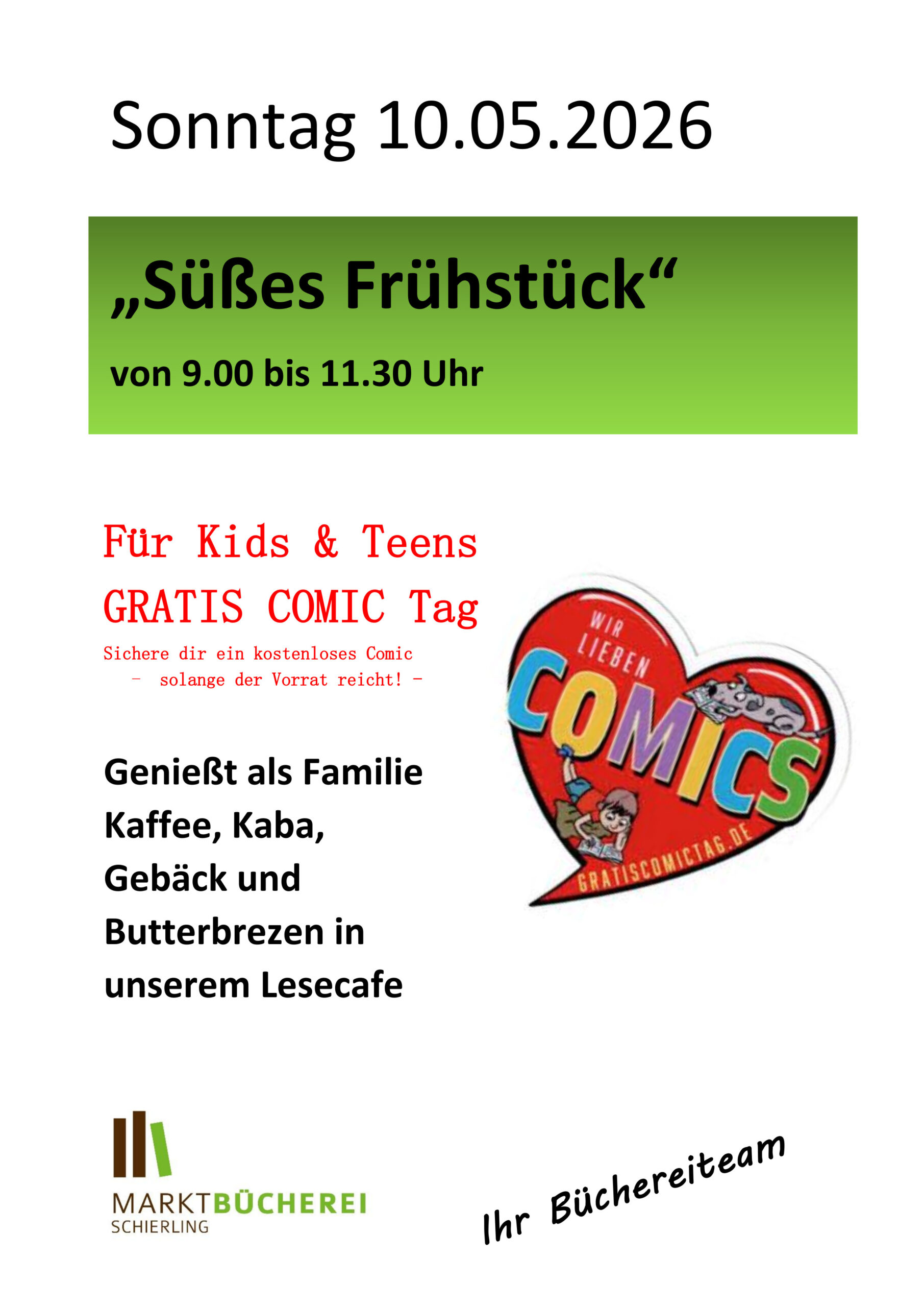 Süßes FrühstückMuttertagGratis Comictag