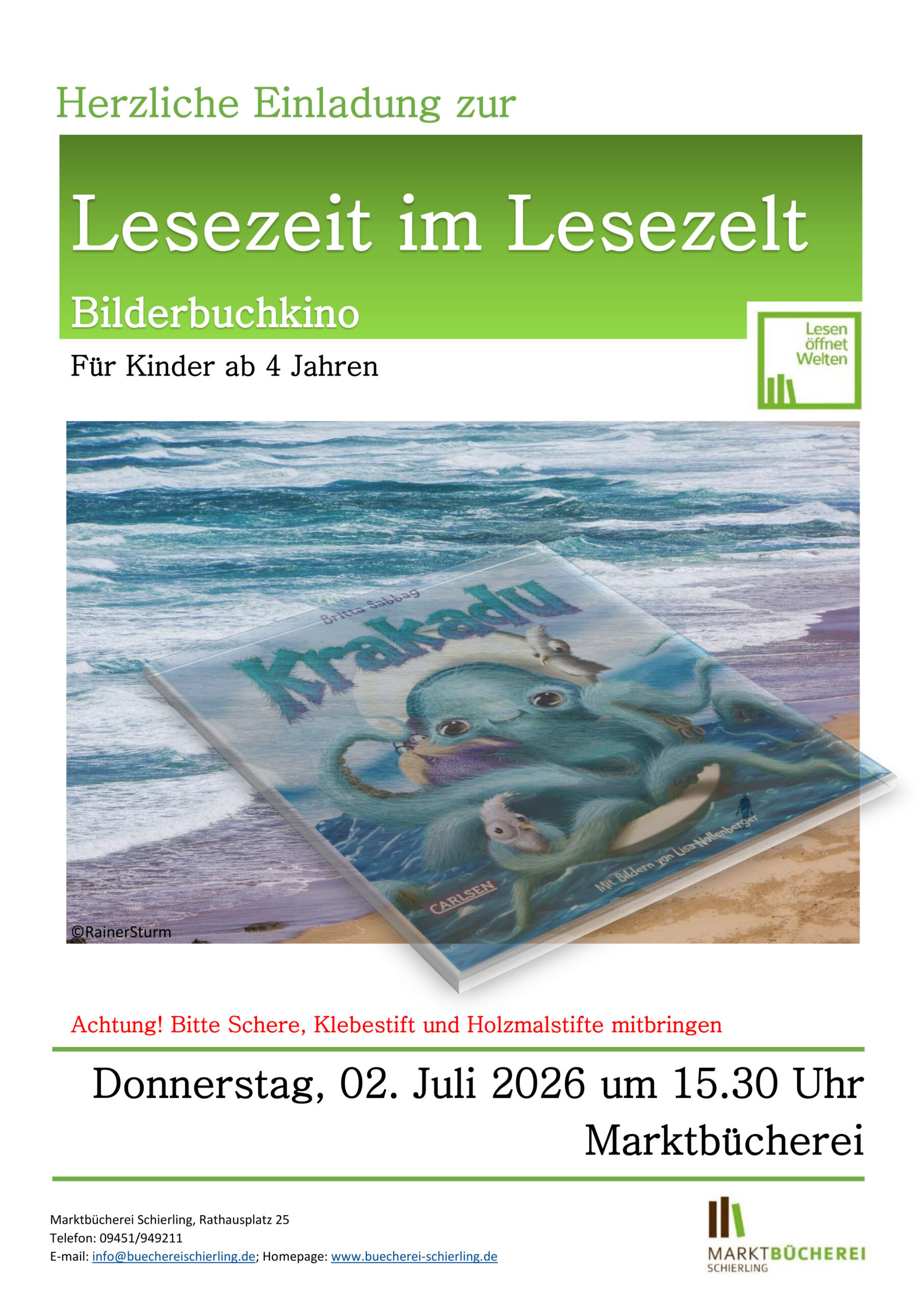 2026 07 02 Lesezelt Plakat Sommer